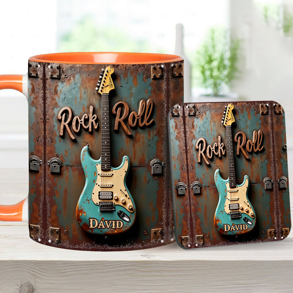 Rock & Roll – Personalisierte Tasse mit Gitarrenmotiv