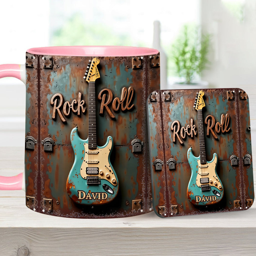 Rock & Roll – Personalisierte Tasse mit Gitarrenmotiv
