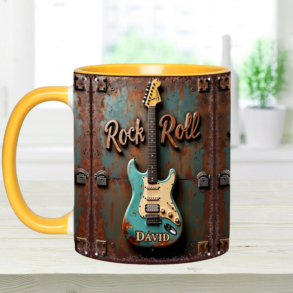 Rock & Roll – Personalisierte Tasse mit Gitarrenmotiv