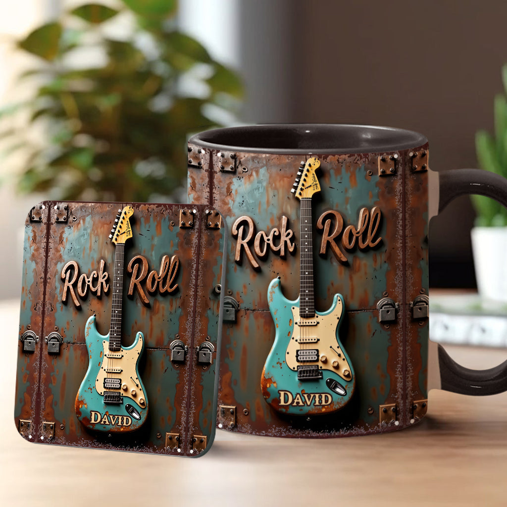 Rock & Roll – Personalisierte Tasse mit Gitarrenmotiv
