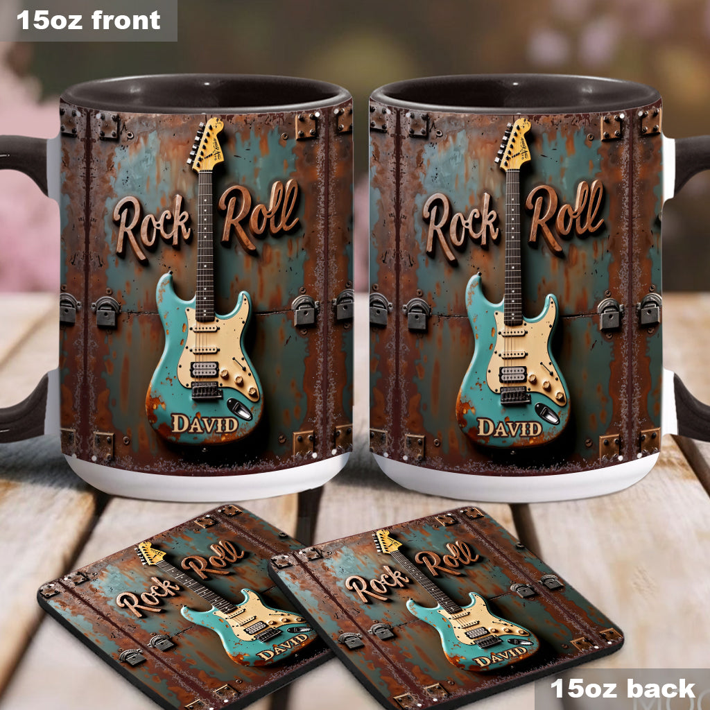 Rock & Roll – Personalisierte Tasse mit Gitarrenmotiv