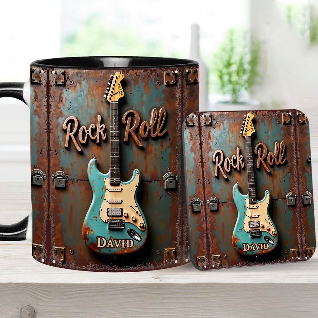 Rock & Roll – Personalisierte Tasse mit Gitarrenmotiv