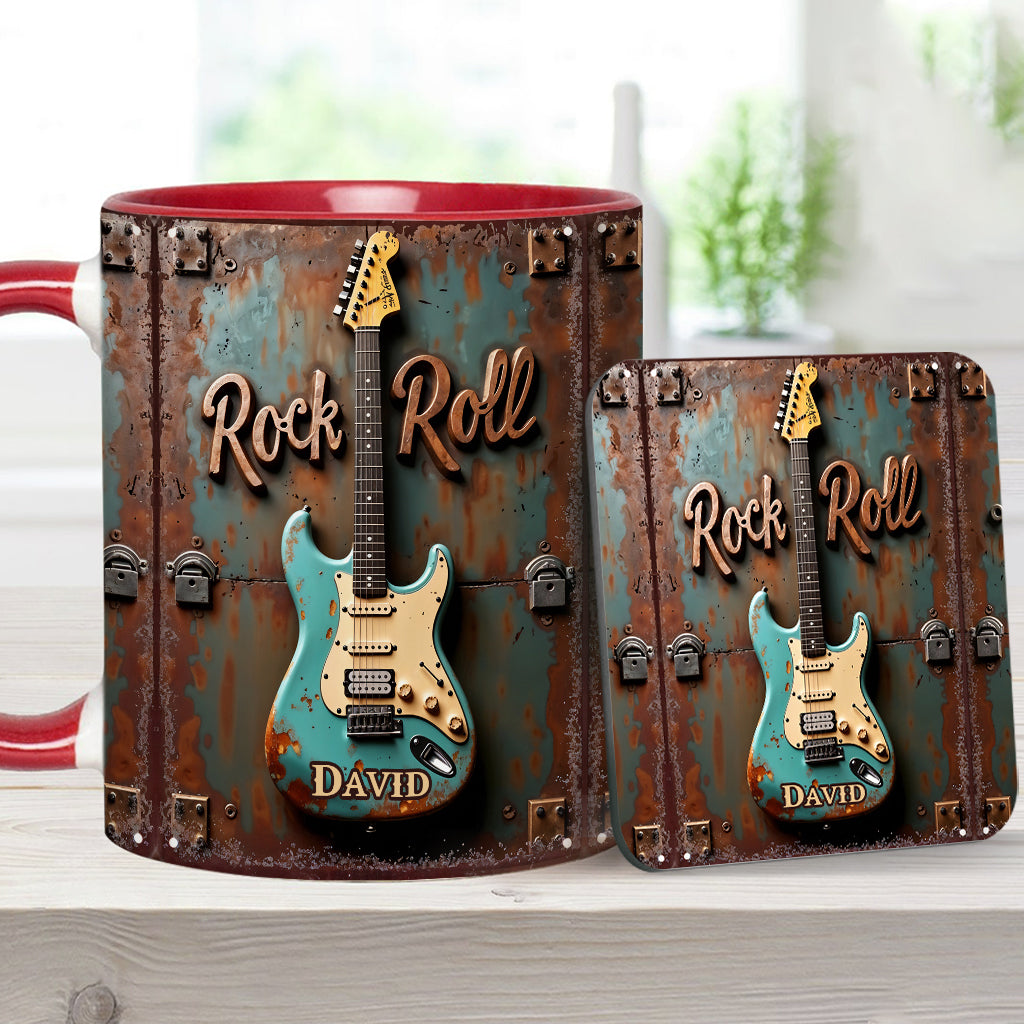 Rock & Roll – Personalisierte Tasse mit Gitarrenmotiv