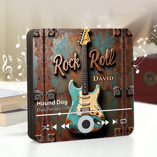 Rock 'n' Roll – Personalisierter Kühlschrankmagnet mit Gitarrenmusik