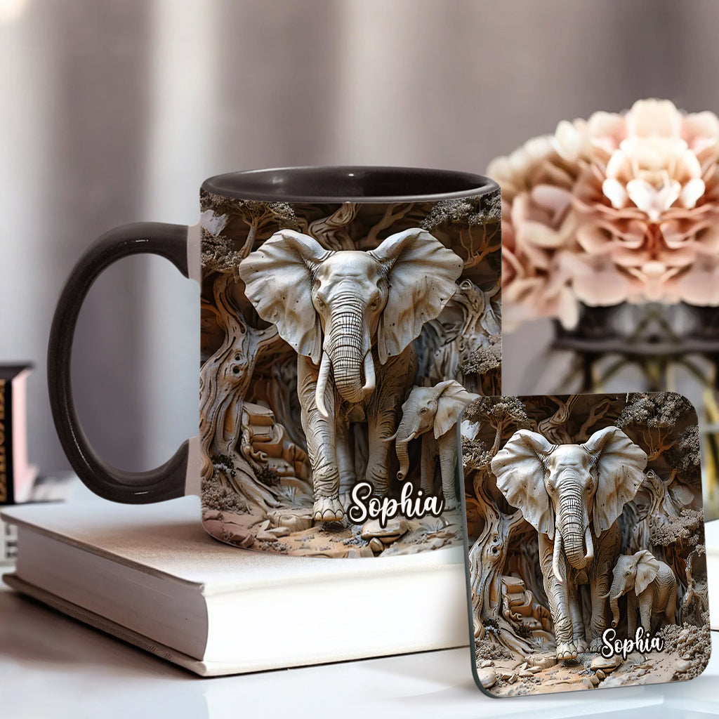Liebe Elefanten - Personalisierte Tasse mit Elefantenmotiv