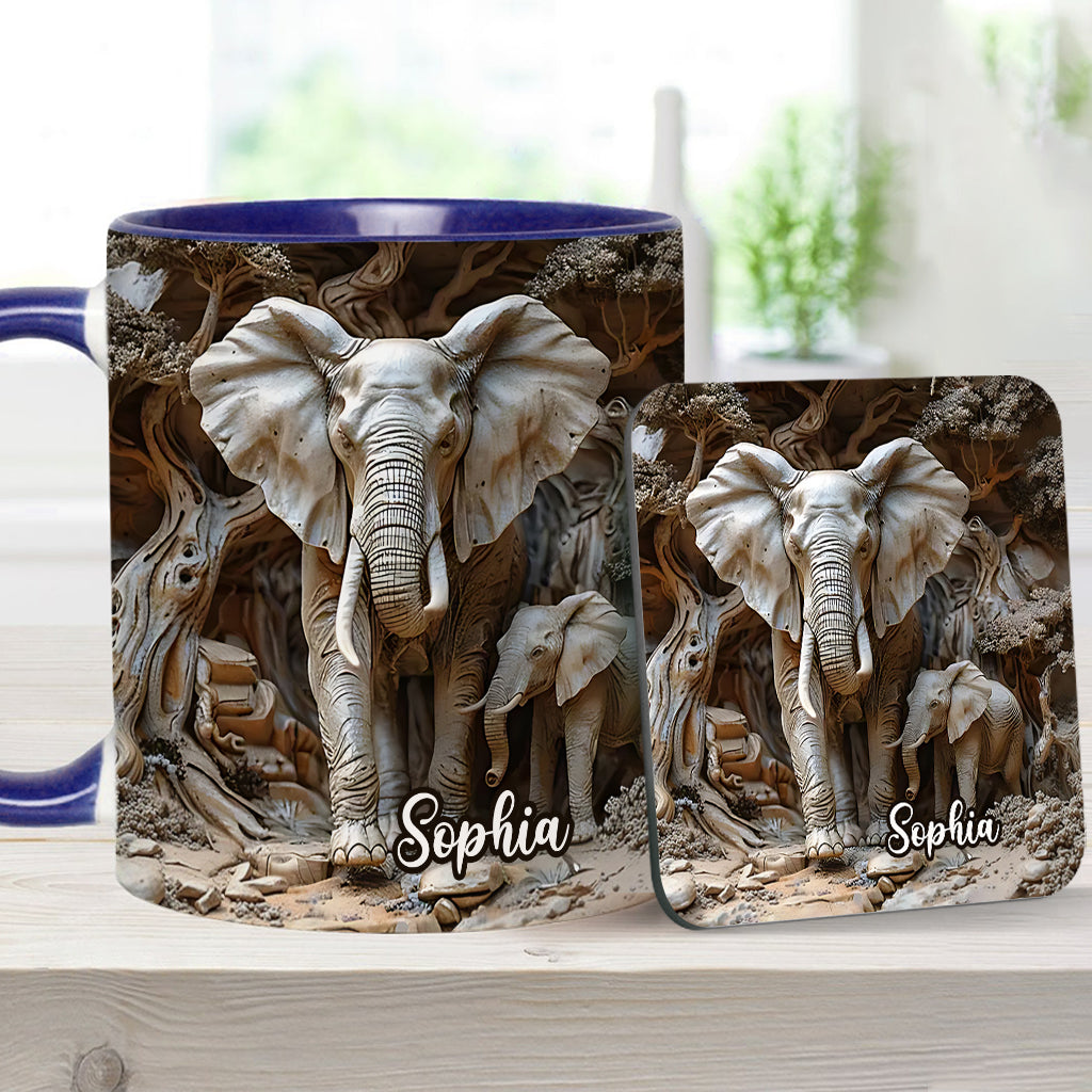 Liebe Elefanten - Personalisierte Tasse mit Elefantenmotiv