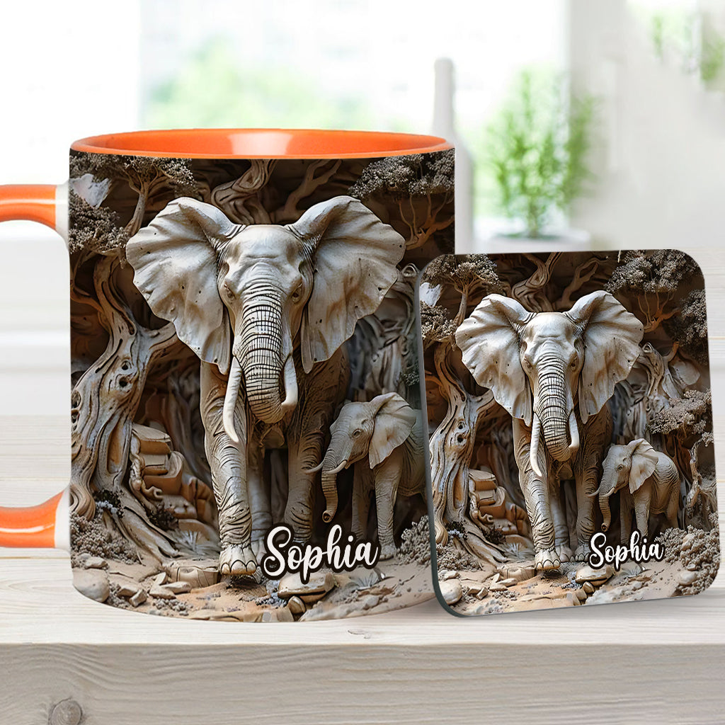 Liebe Elefanten - Personalisierte Tasse mit Elefantenmotiv