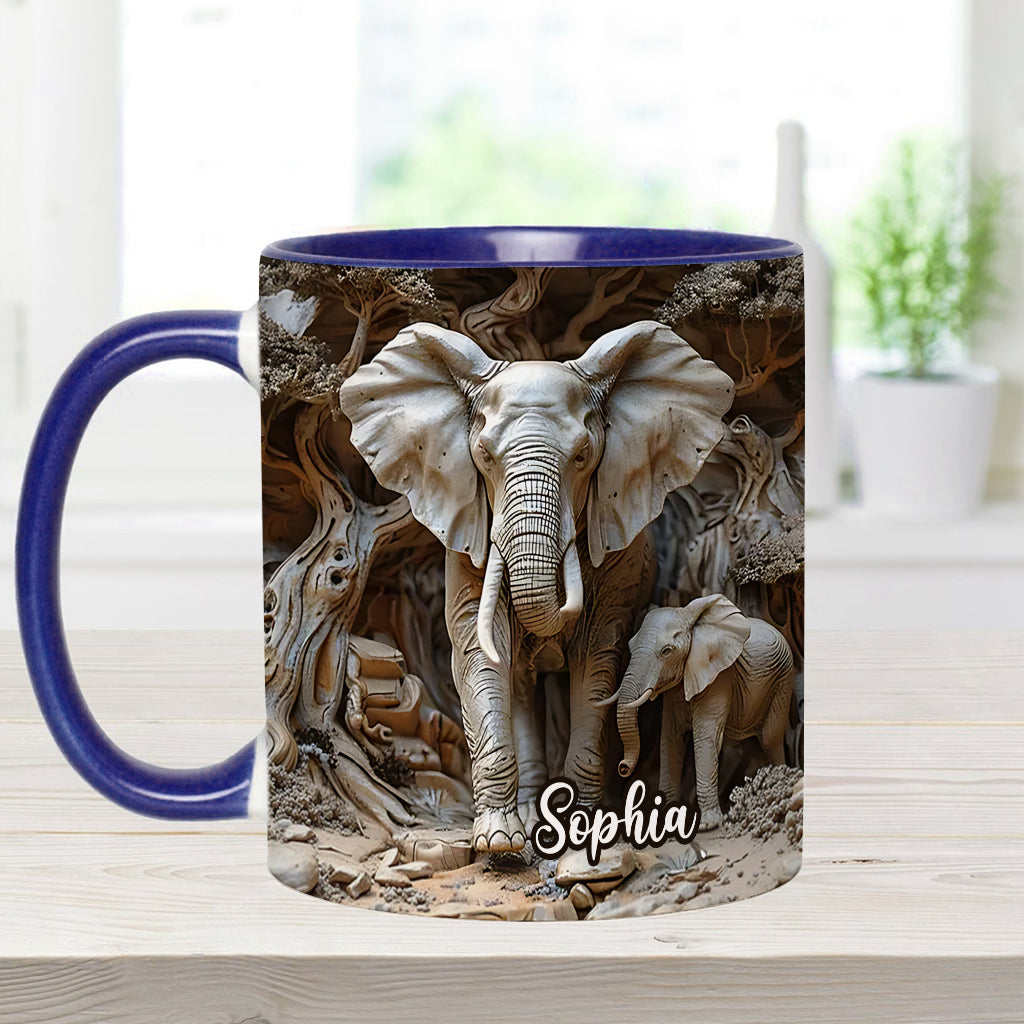 Liebe Elefanten - Personalisierte Tasse mit Elefantenmotiv