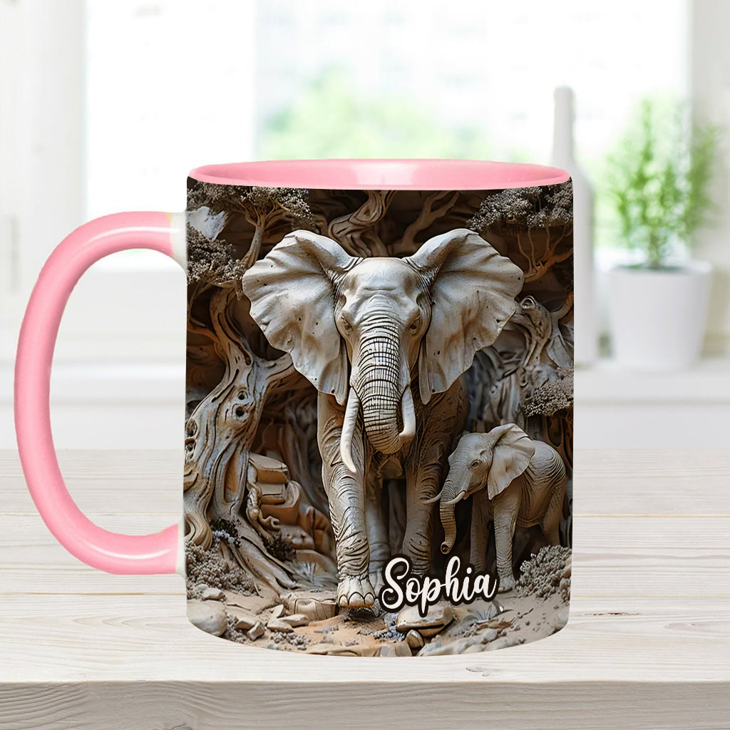 Liebe Elefanten - Personalisierte Tasse mit Elefantenmotiv