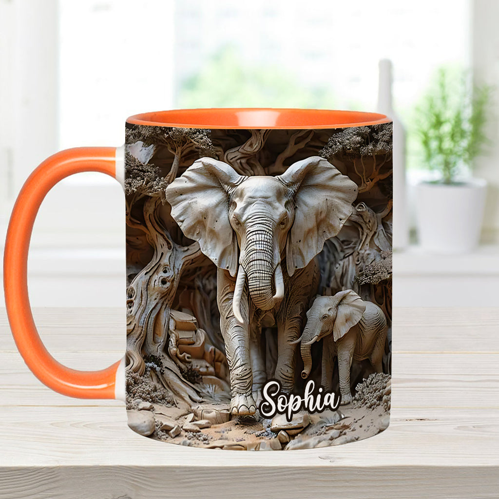 Liebe Elefanten - Personalisierte Tasse mit Elefantenmotiv