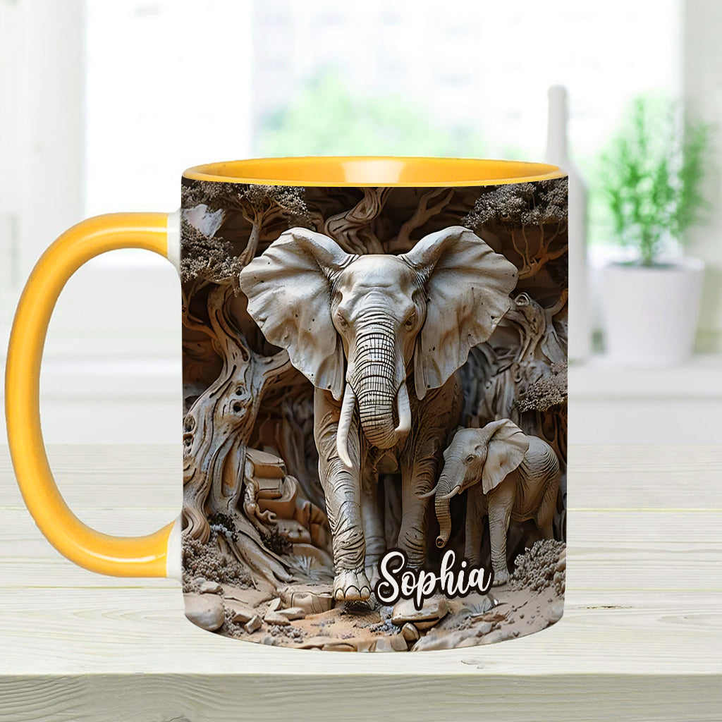Liebe Elefanten - Personalisierte Tasse mit Elefantenmotiv