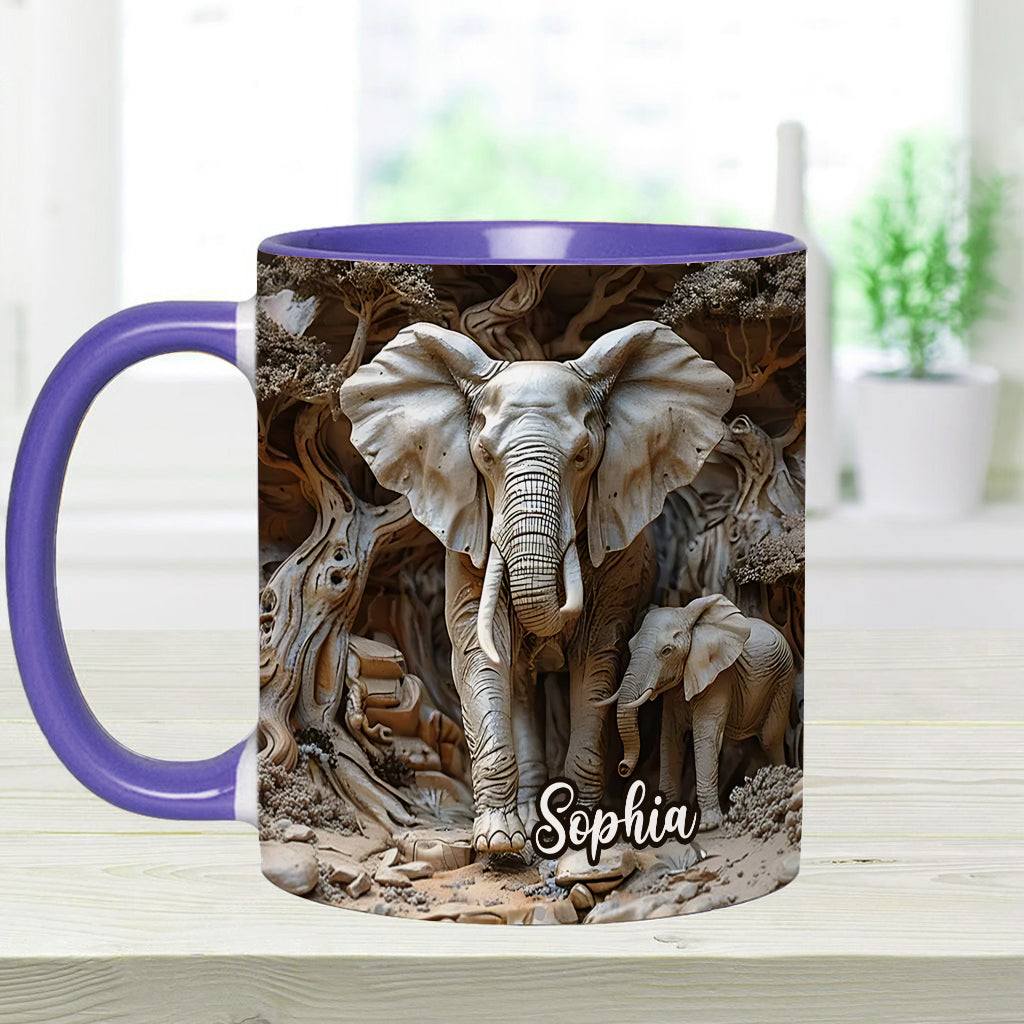 Liebe Elefanten - Personalisierte Tasse mit Elefantenmotiv