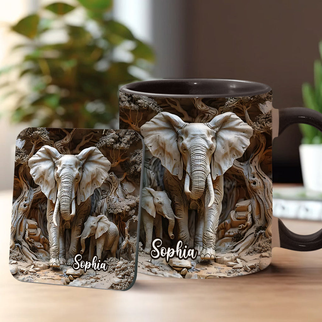 Liebe Elefanten - Personalisierte Tasse mit Elefantenmotiv