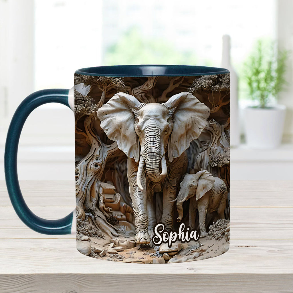 Liebe Elefanten - Personalisierte Tasse mit Elefantenmotiv