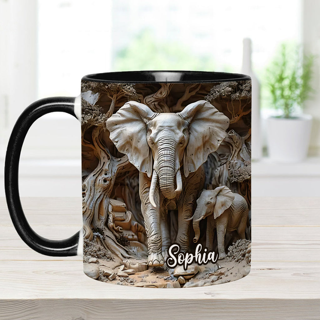 Liebe Elefanten - Personalisierte Tasse mit Elefantenmotiv