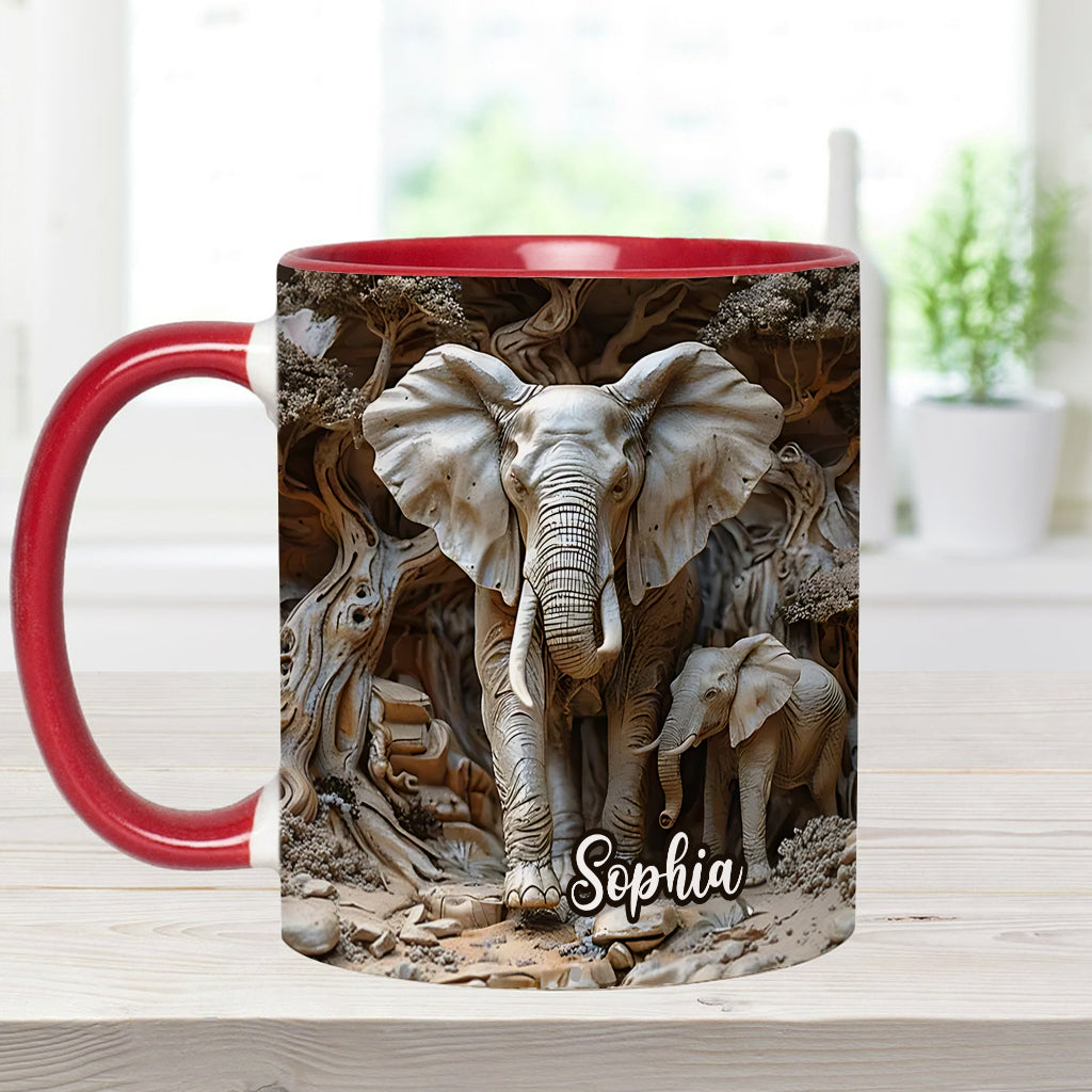 Liebe Elefanten - Personalisierte Tasse mit Elefantenmotiv