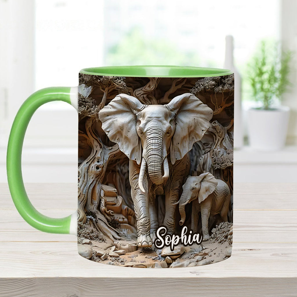Liebe Elefanten - Personalisierte Tasse mit Elefantenmotiv
