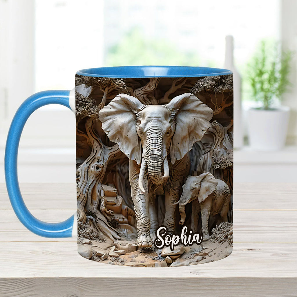Liebe Elefanten - Personalisierte Tasse mit Elefantenmotiv