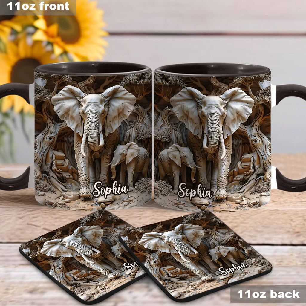 Liebe Elefanten - Personalisierte Tasse mit Elefantenmotiv