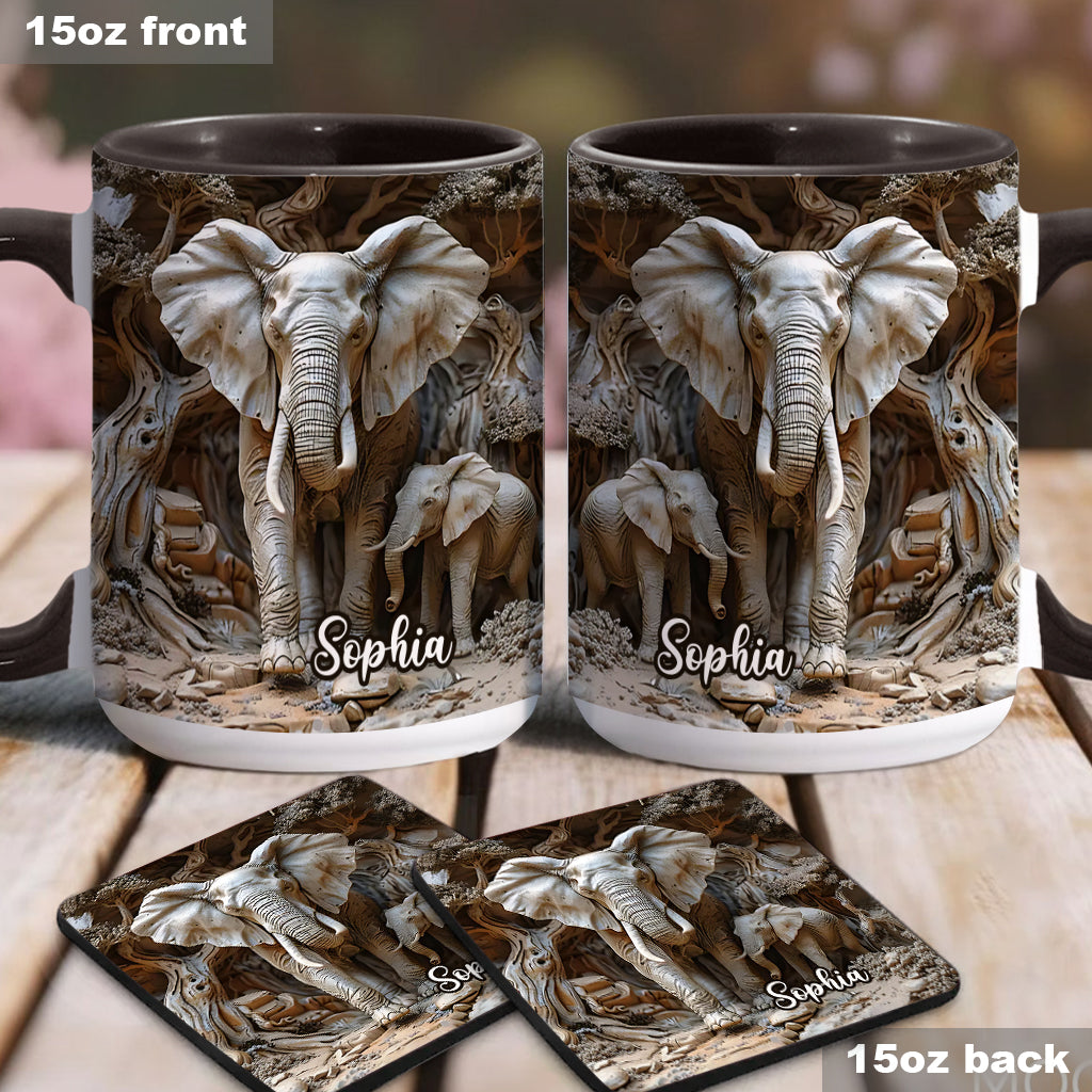 Liebe Elefanten - Personalisierte Tasse mit Elefantenmotiv