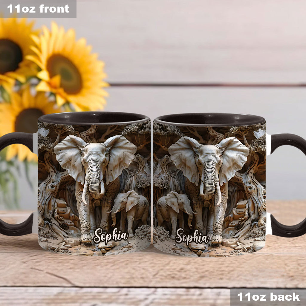 Liebe Elefanten - Personalisierte Tasse mit Elefantenmotiv
