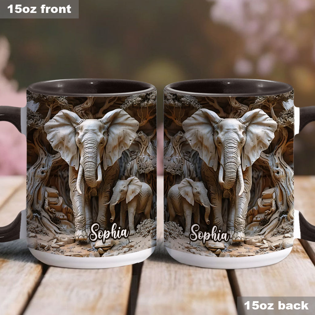 Liebe Elefanten - Personalisierte Tasse mit Elefantenmotiv