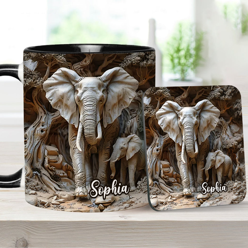 Liebe Elefanten - Personalisierte Tasse mit Elefantenmotiv