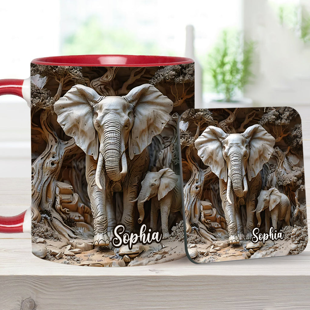 Liebe Elefanten - Personalisierte Tasse mit Elefantenmotiv