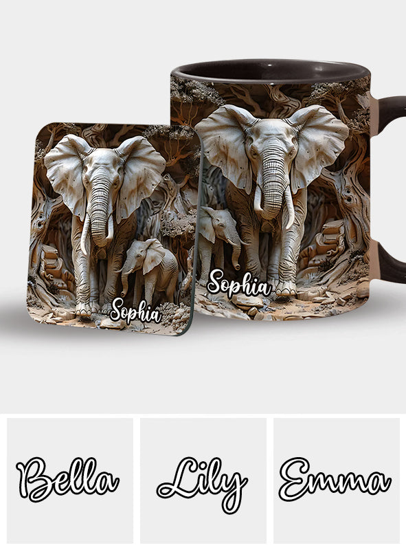Liebe Elefanten - Personalisierte Tasse mit Elefantenmotiv