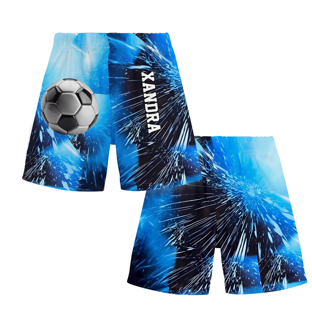 Cooles Fußball-Alphabet – Personalisiertes Fußball-T-Shirt und Shorts für Kinder