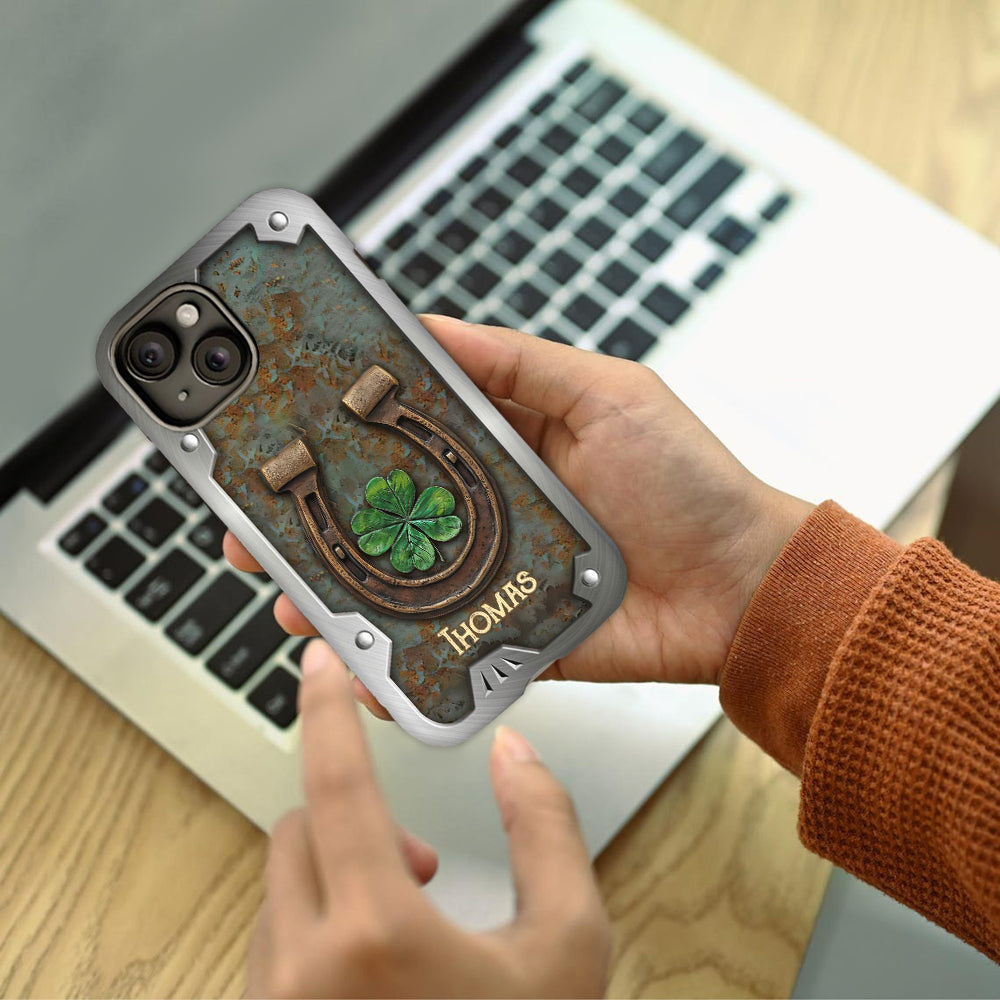 Lucky Horseshoe Shamrock - Personalized Horse Full Print Phone Case