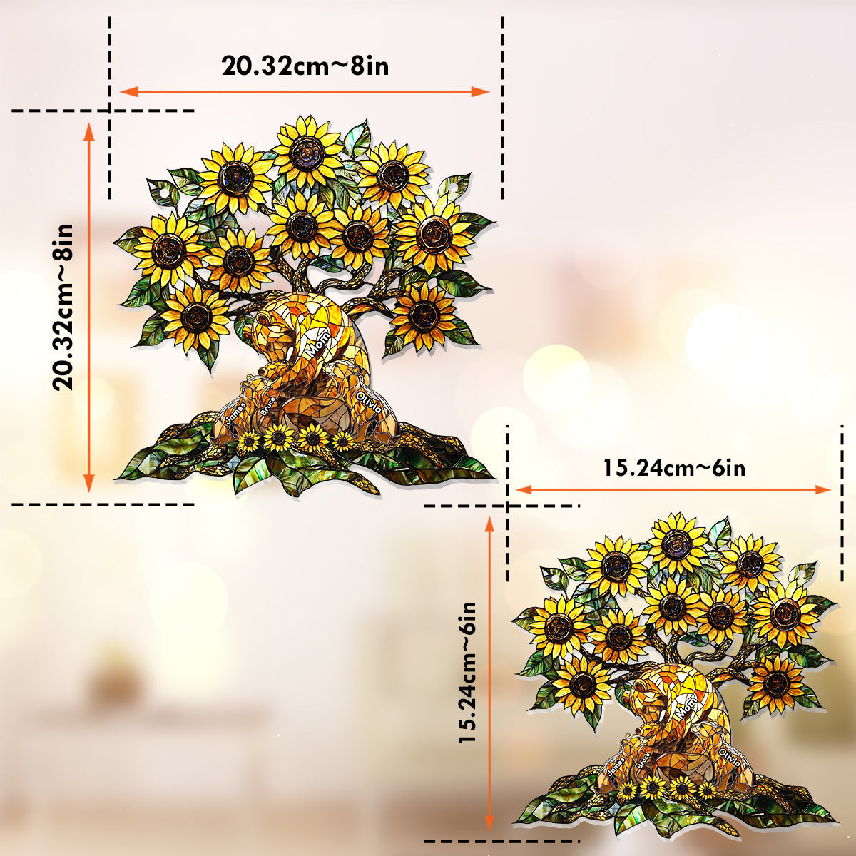 Mama Bear - Personalized Mother Window Hanging Suncatcher Ornament