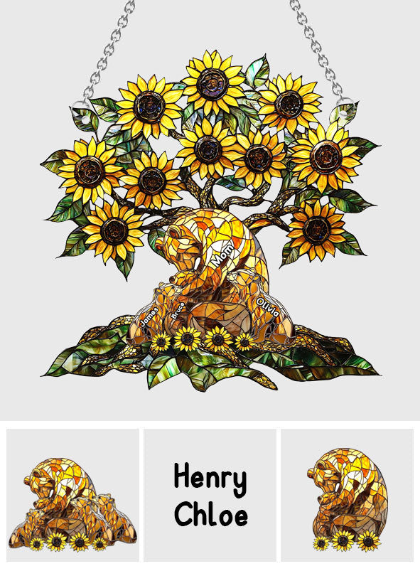 Mama Bear - Personalized Mother Window Hanging Suncatcher Ornament