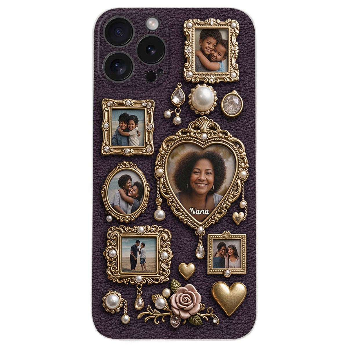 Le petit musée mignon de grand-mère - Étui de téléphone en cuir personnalisé pour grand-mère
