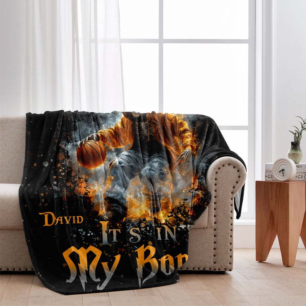 Basketball liegt mir im Blut – Personalisierte Basketballdecke