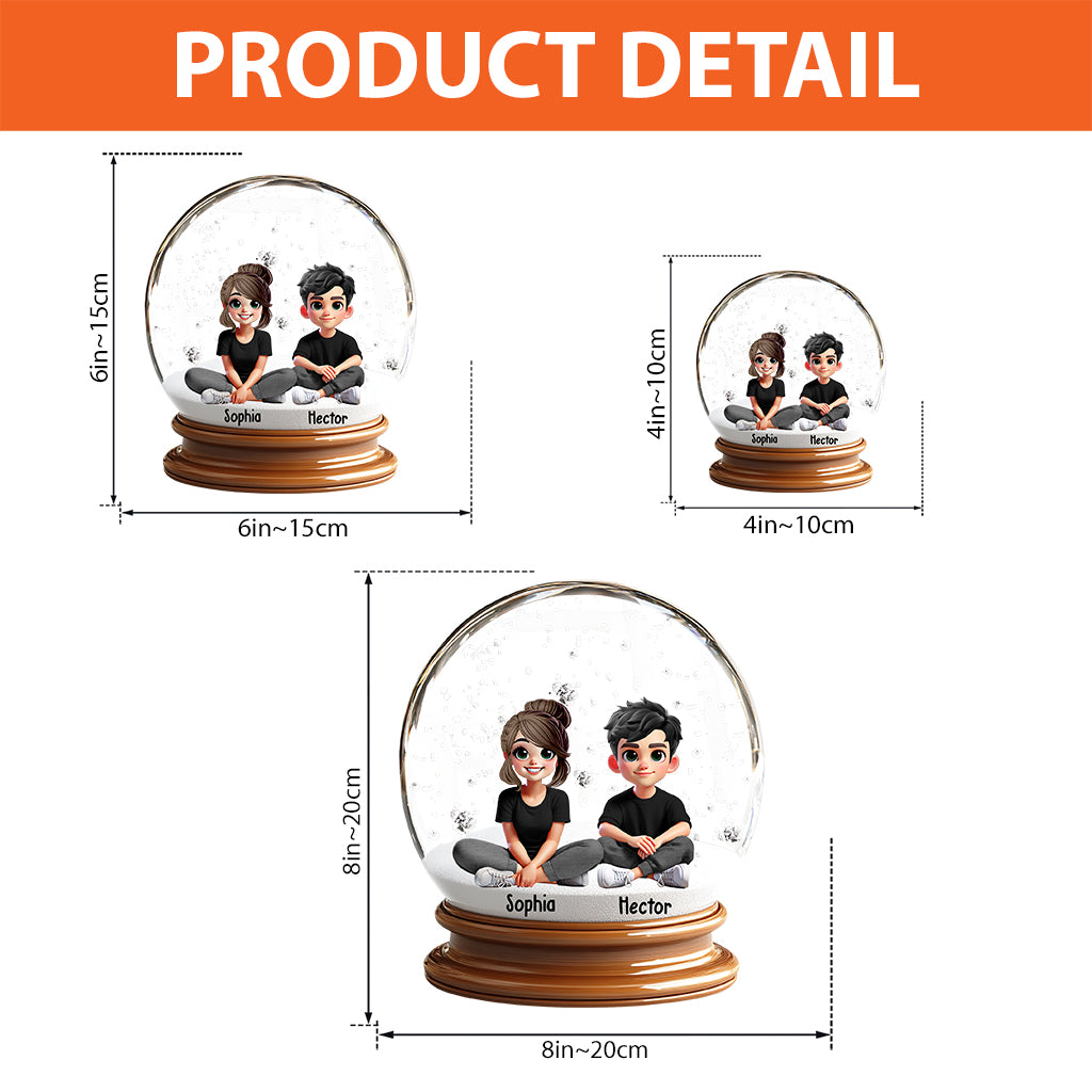 Cute Couple In Snow Globe - Personalized Couple Custom Shaped Acrylic Plaque