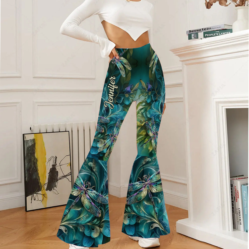 Superbe libellule - Leggings évasés personnalisés à motif libellule