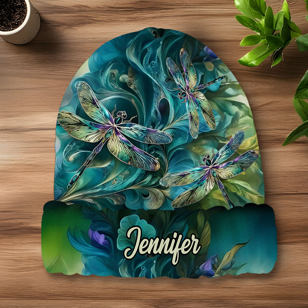 Magnifique bonnet libellule personnalisé