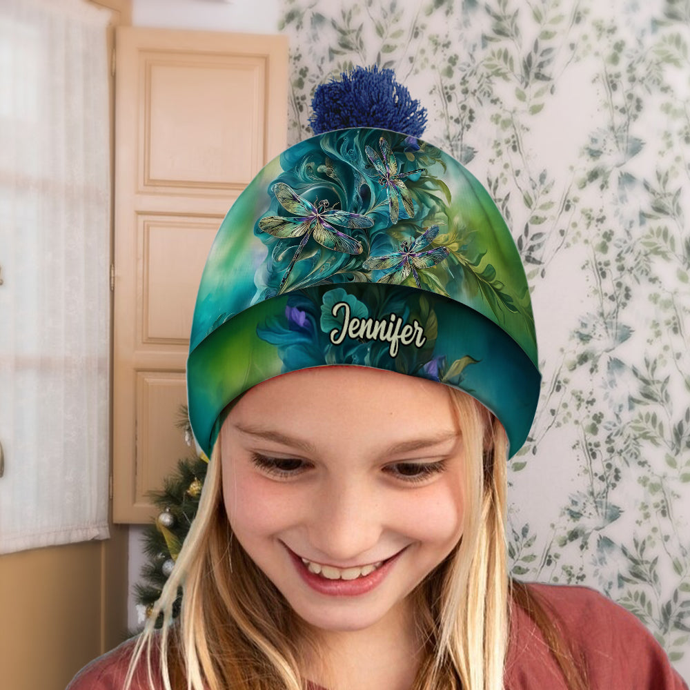 Magnifique bonnet libellule personnalisé