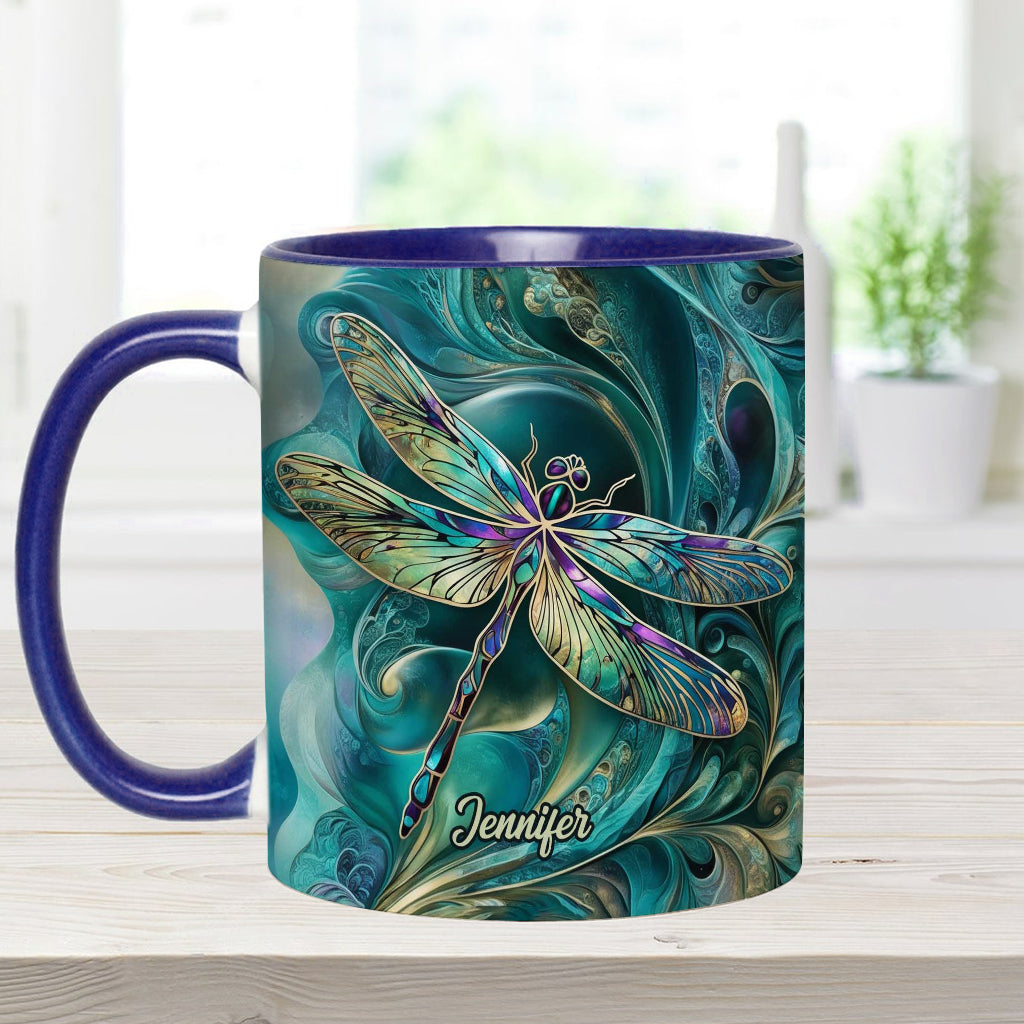 Wunderschöne Libelle – Personalisierte Tasse mit Libellenmotiv