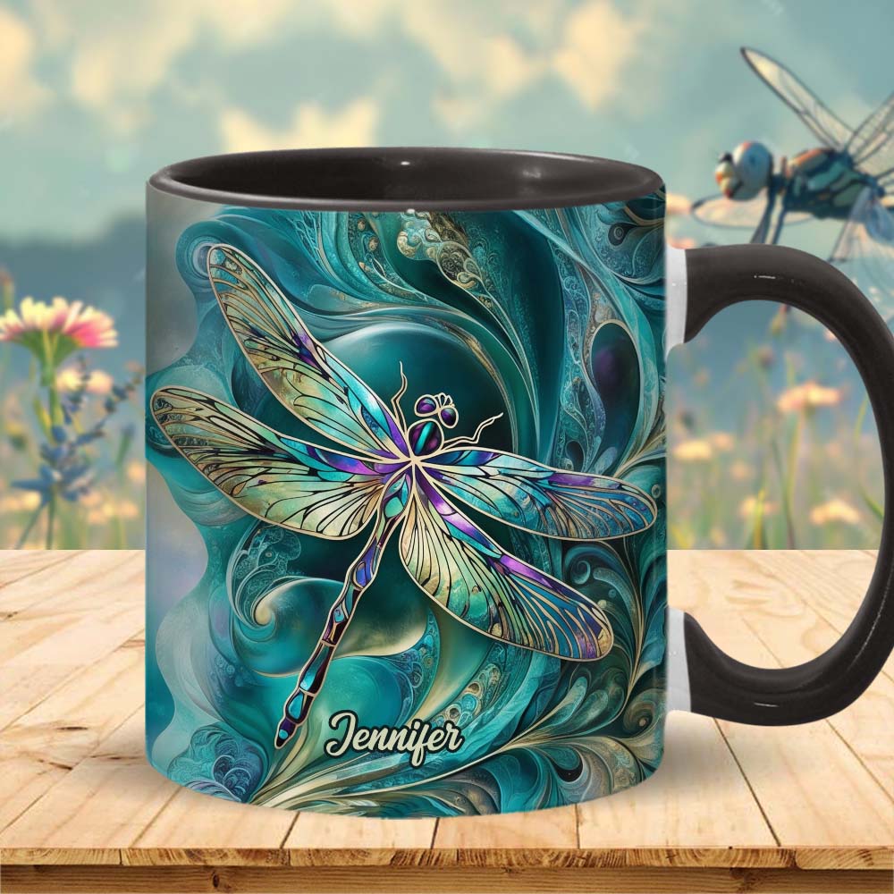 Wunderschöne Libelle – Personalisierte Tasse mit Libellenmotiv