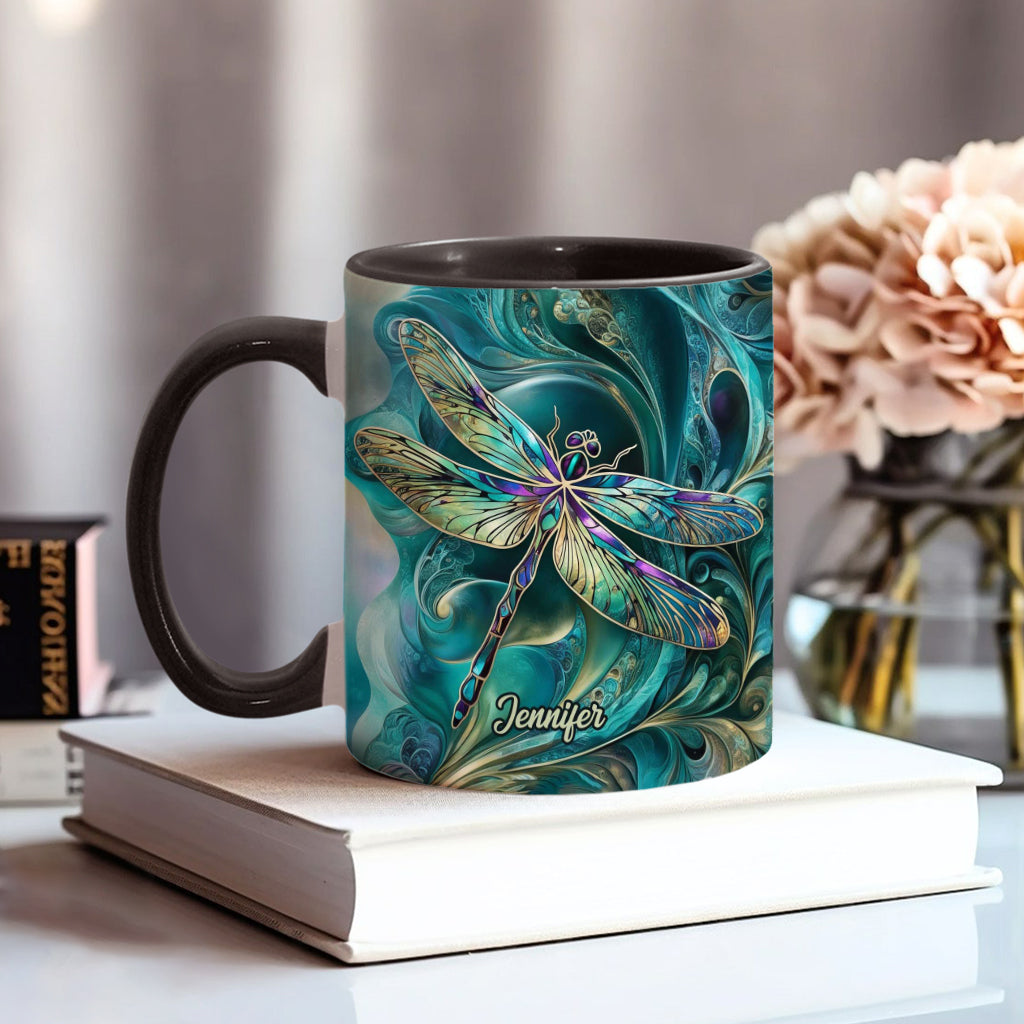 Wunderschöne Libelle – Personalisierte Tasse mit Libellenmotiv