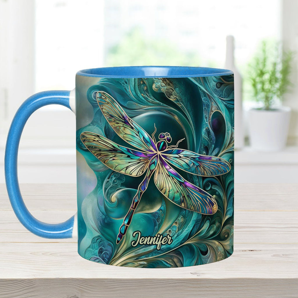 Wunderschöne Libelle – Personalisierte Tasse mit Libellenmotiv