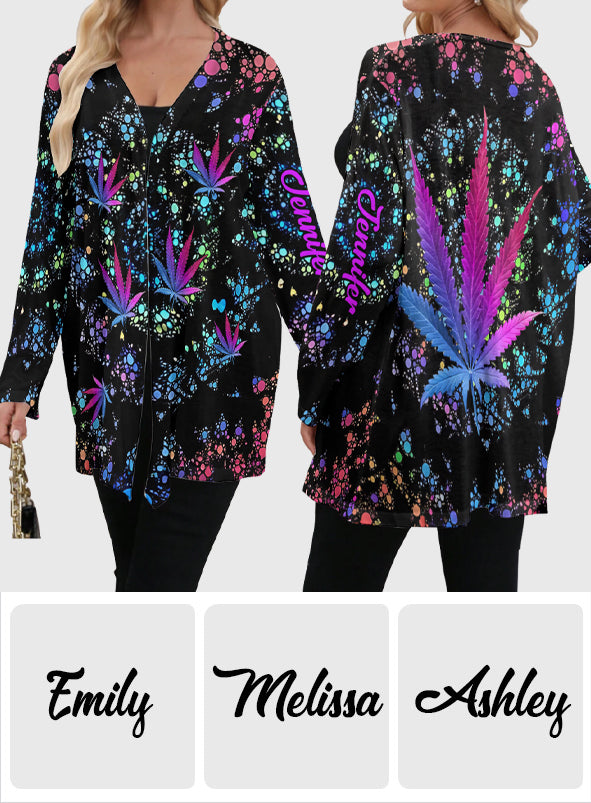 Stoner Chick – Personalisierter Weed-Cardigan