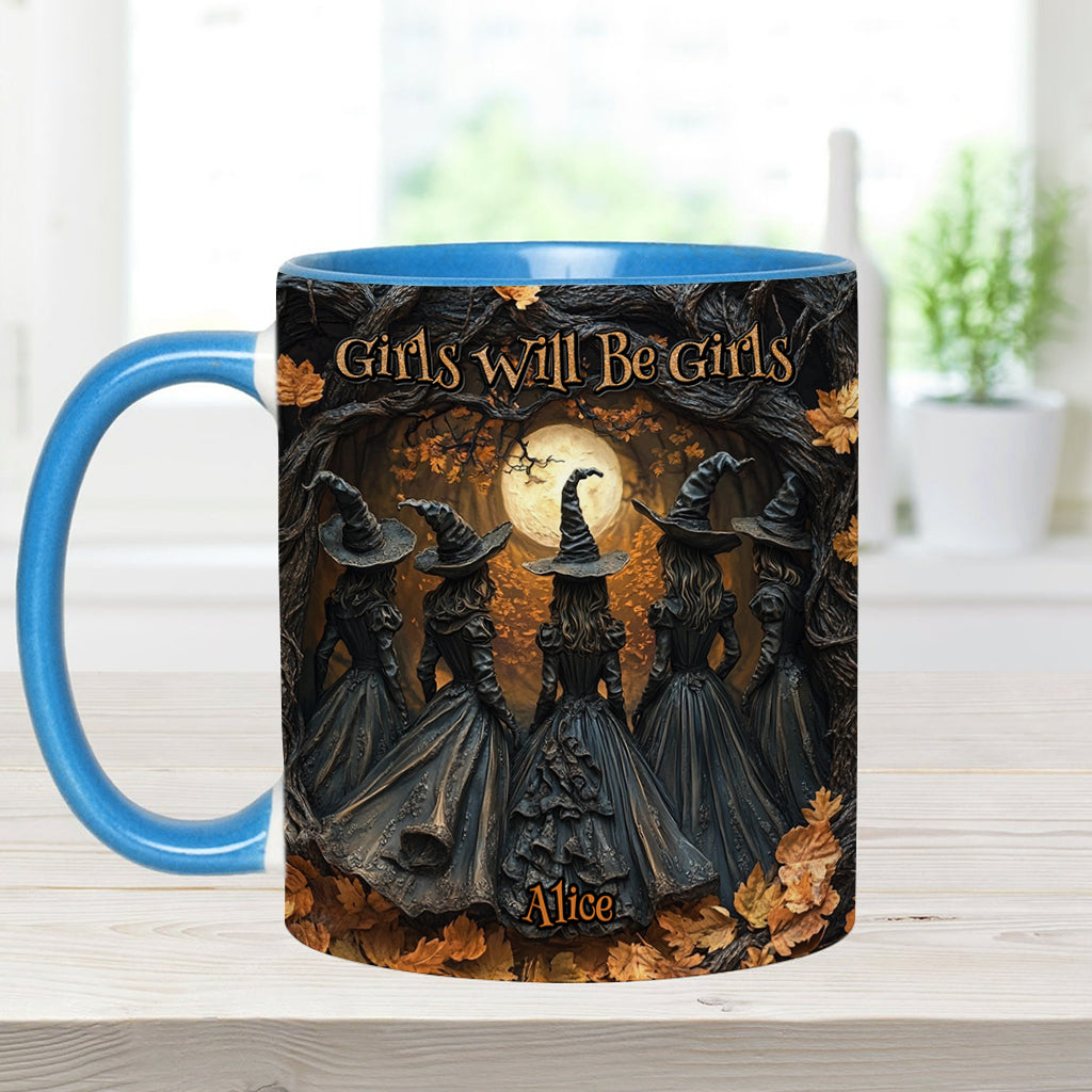 Girls Will Be Girls - Personalized Witch Accent Mug