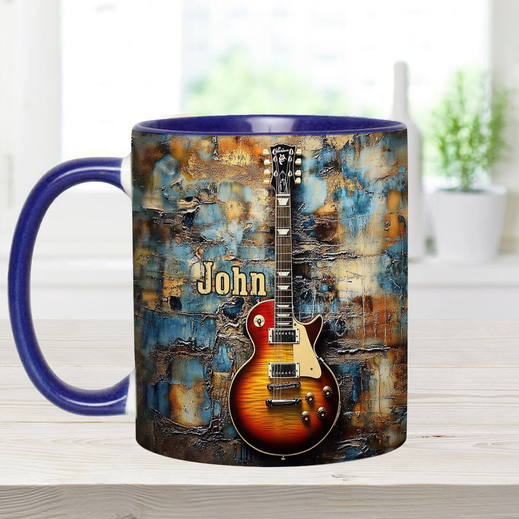 Mug personnalisé à motif guitare électrique vintage