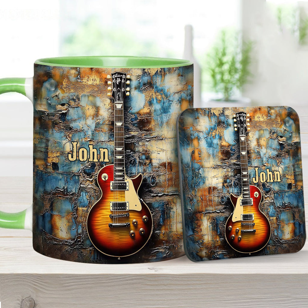 Mug personnalisé à motif guitare électrique vintage
