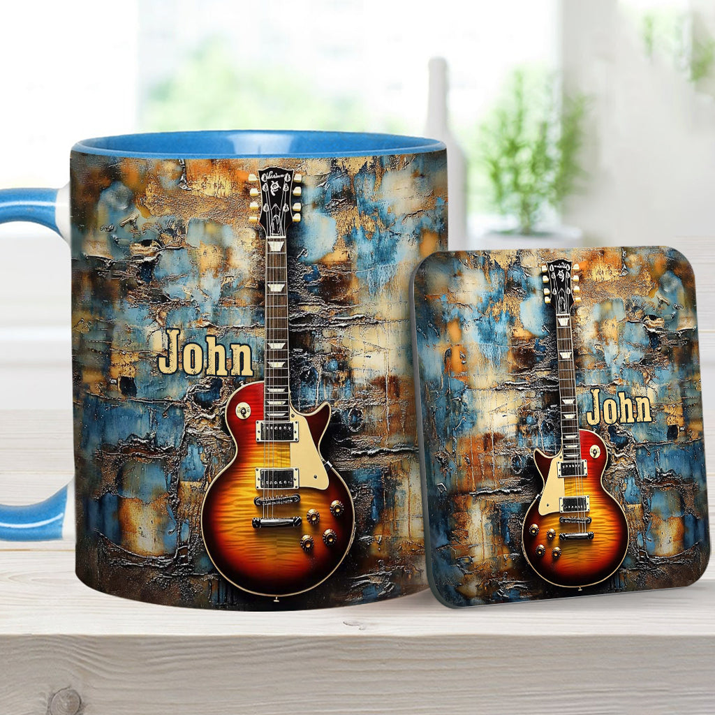 Mug personnalisé à motif guitare électrique vintage