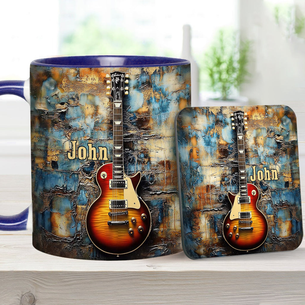 Mug personnalisé à motif guitare électrique vintage