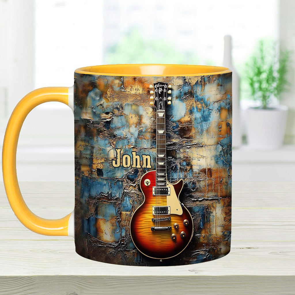 Mug personnalisé à motif guitare électrique vintage